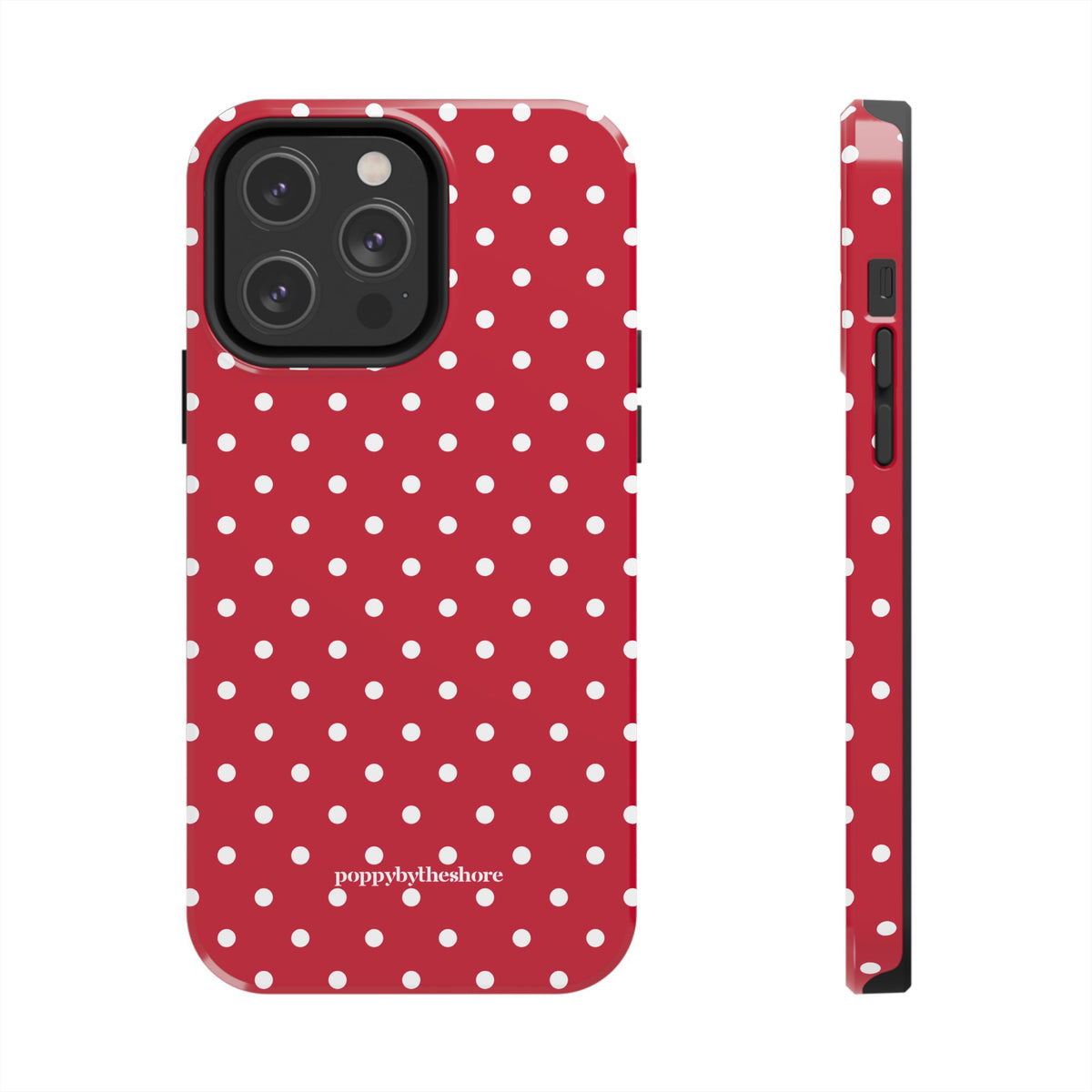 Poppy Red Polka Dot Phone Case