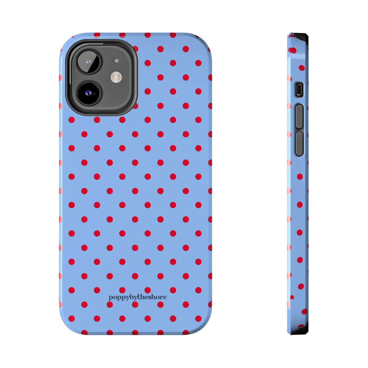 Poppy Blue & Red Polka Dot Phone Case