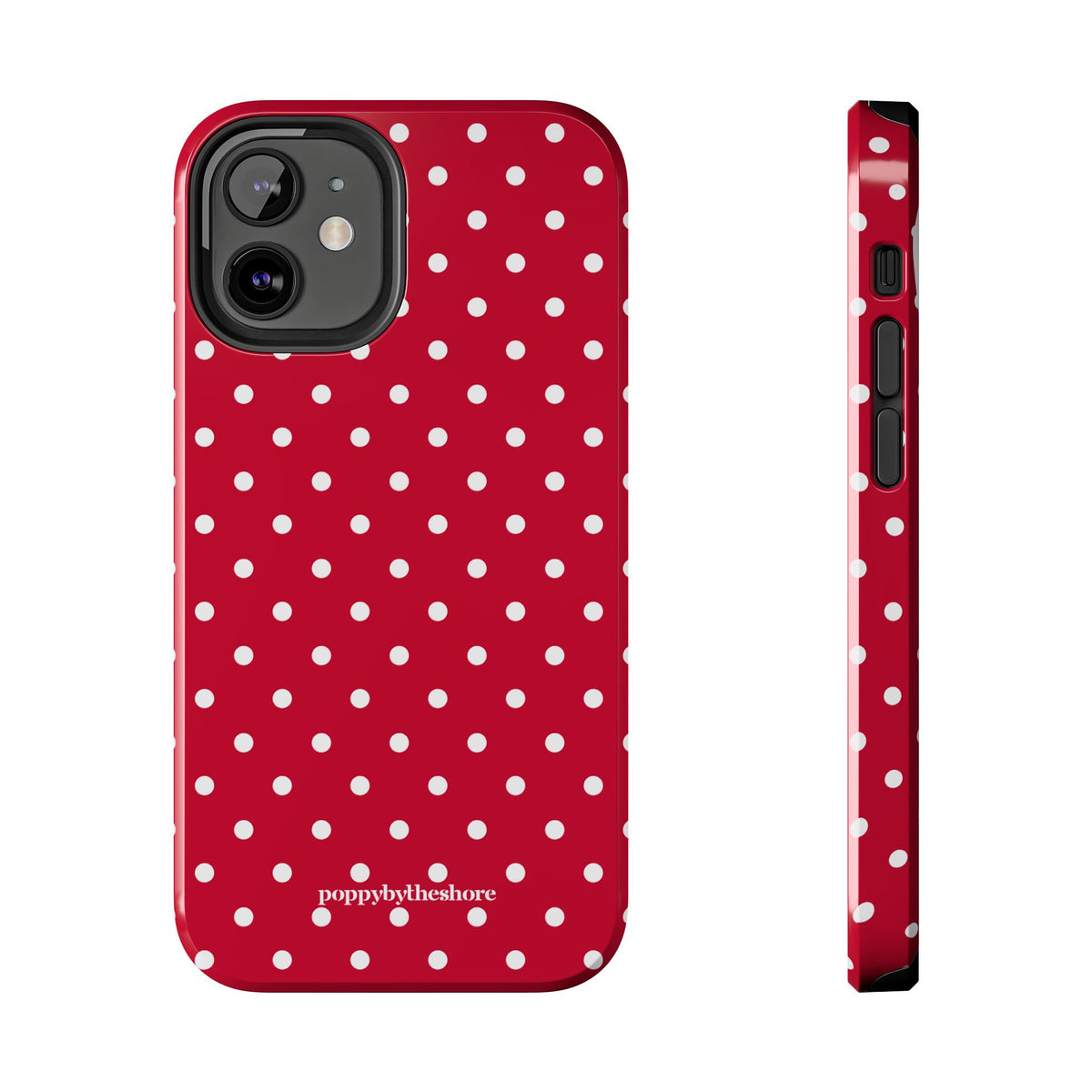 Poppy Red Polka Dot Phone Case