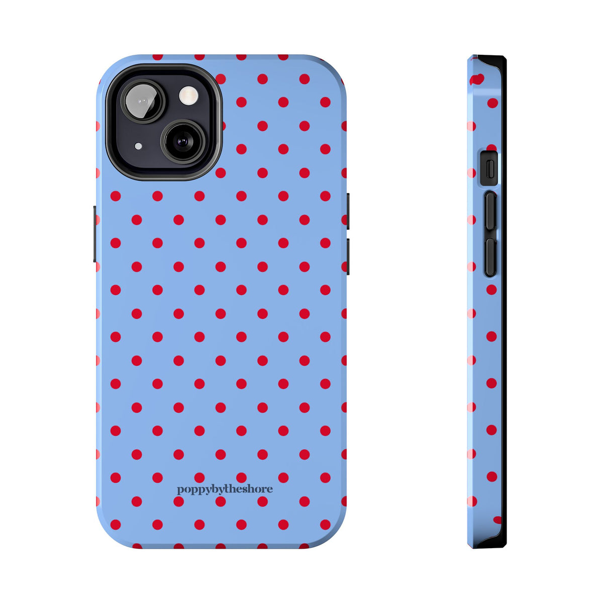 Poppy Blue & Red Polka Dot Phone Case