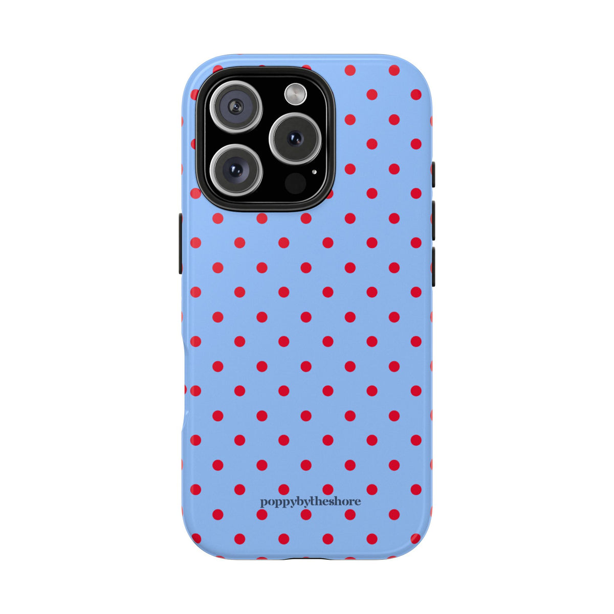 Poppy Blue & Red Polka Dot Phone Case