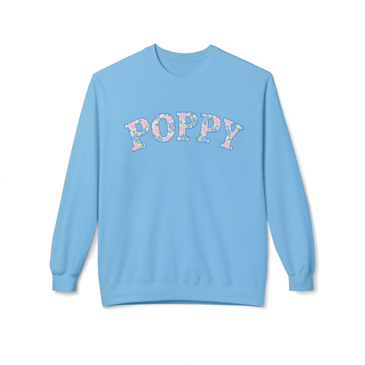 Poppy Hydrangea Print Crew