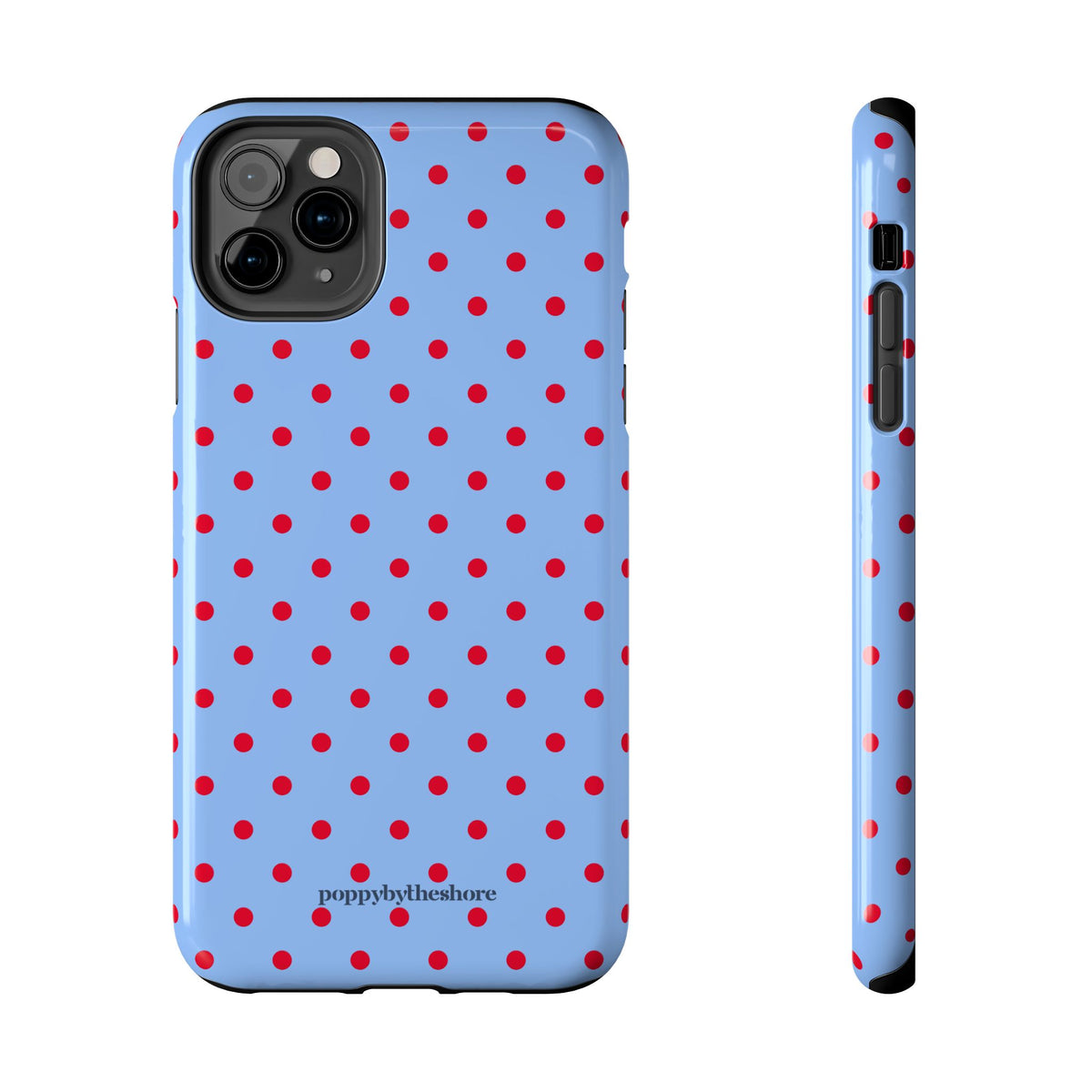 Poppy Blue & Red Polka Dot Phone Case