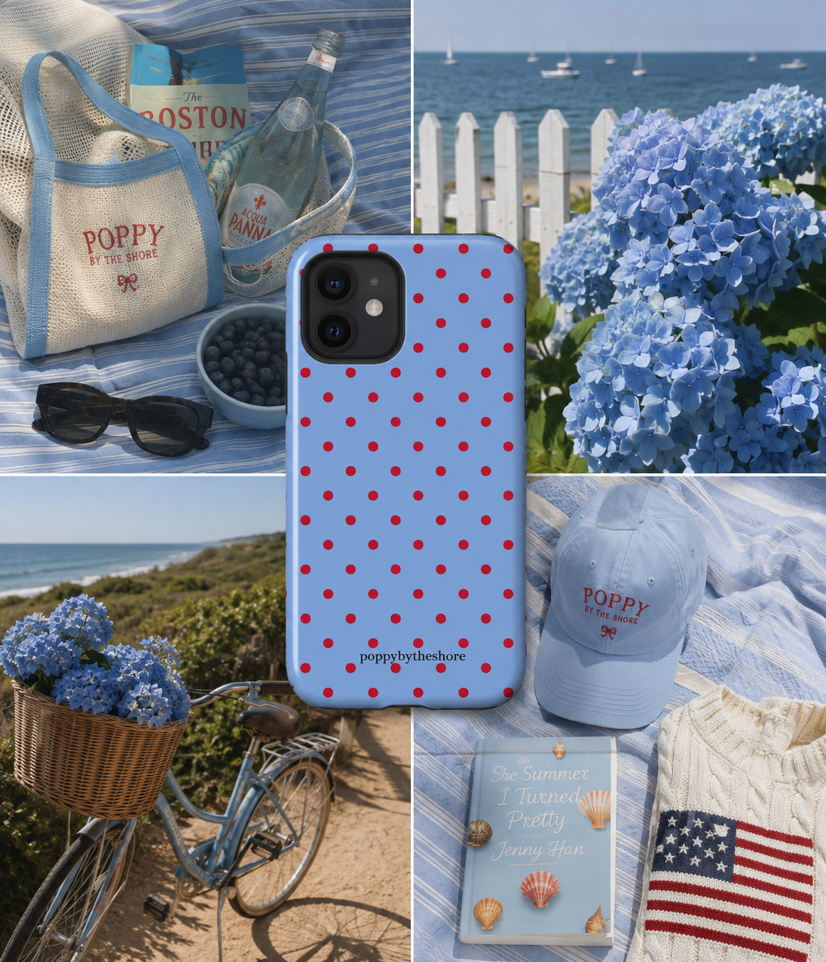 Poppy Blue & Red Polka Dot Phone Case