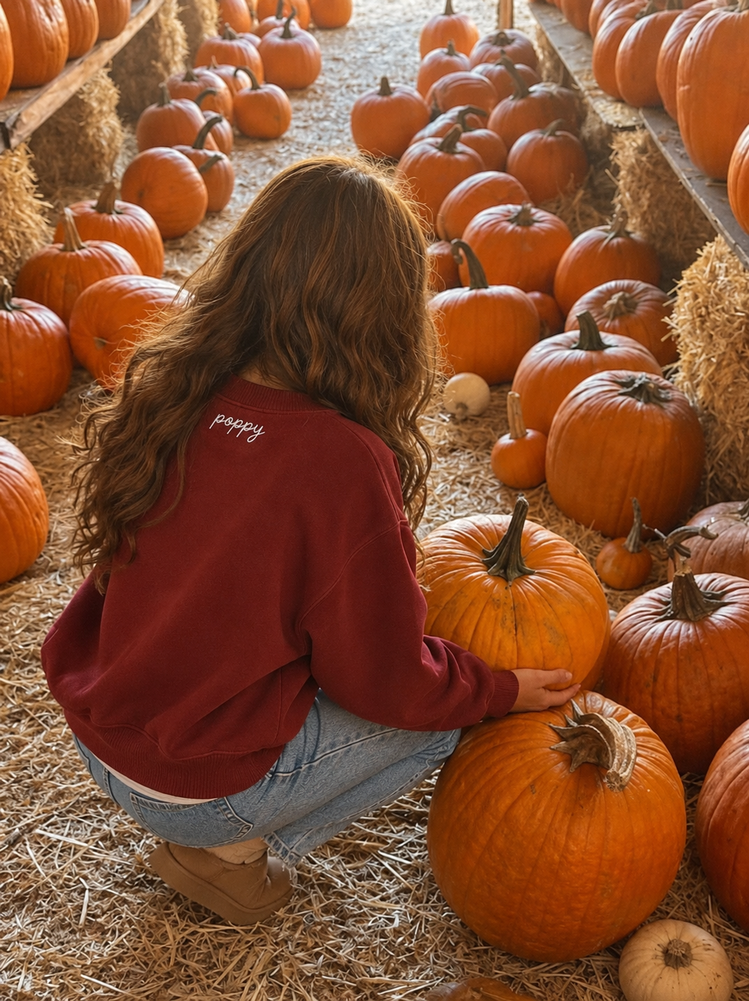 Poppy in Amherst Embroidered Mockneck