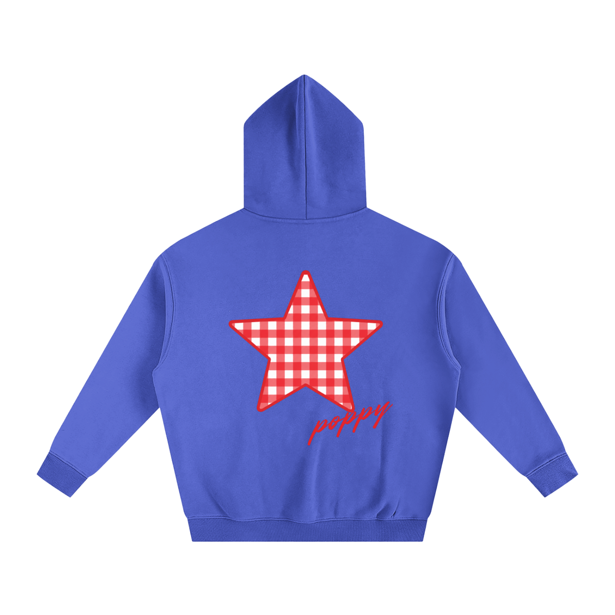 Poppy Gingham Star Hoodie