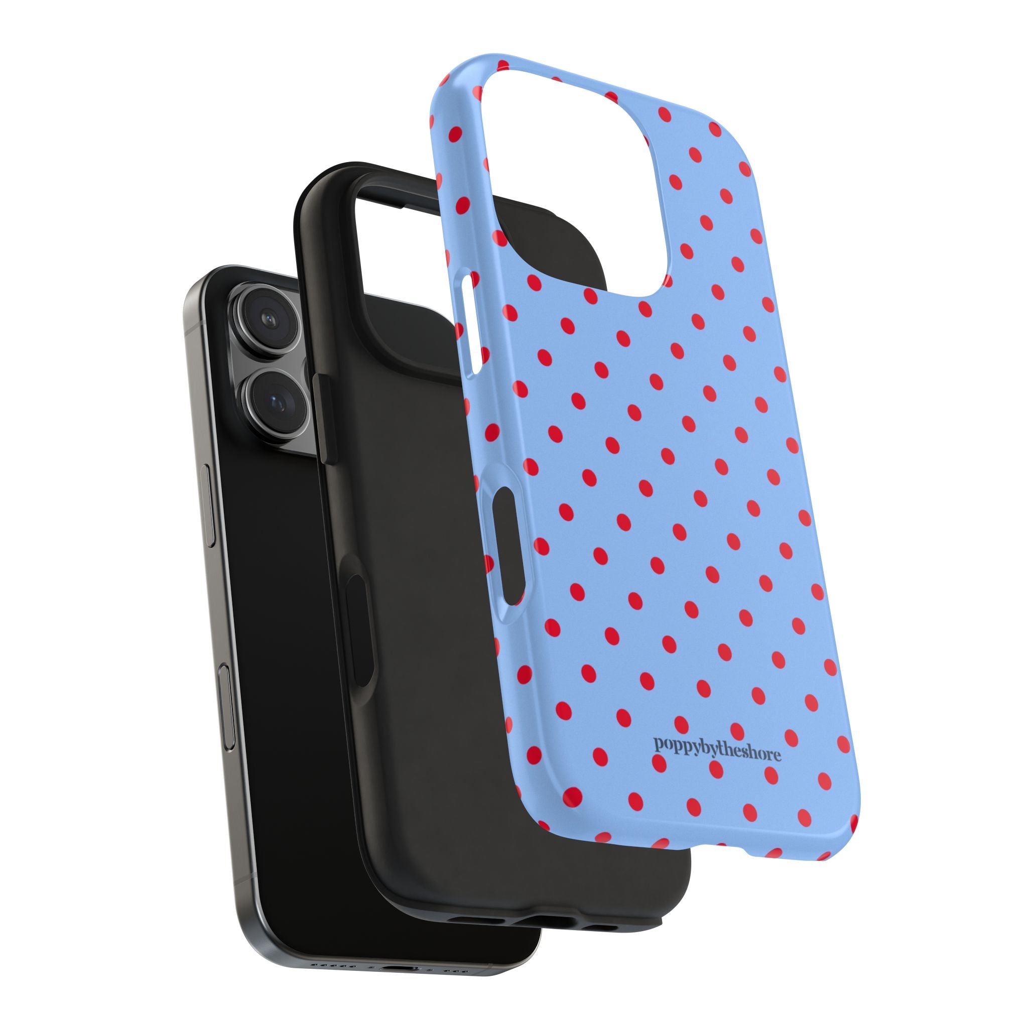 Poppy Blue & Red Polka Dot Phone Case