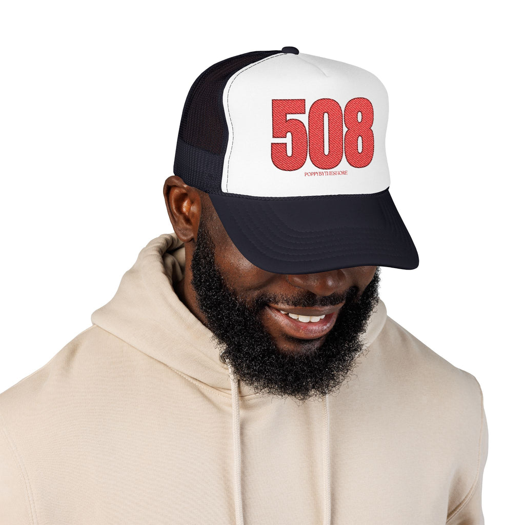 MDW Poppy 508 Area Code Foam Trucker Hat