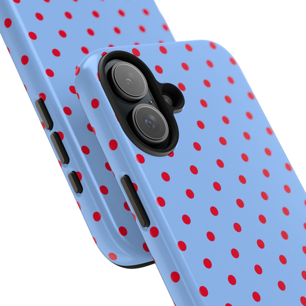 Poppy Blue & Red Polka Dot Phone Case