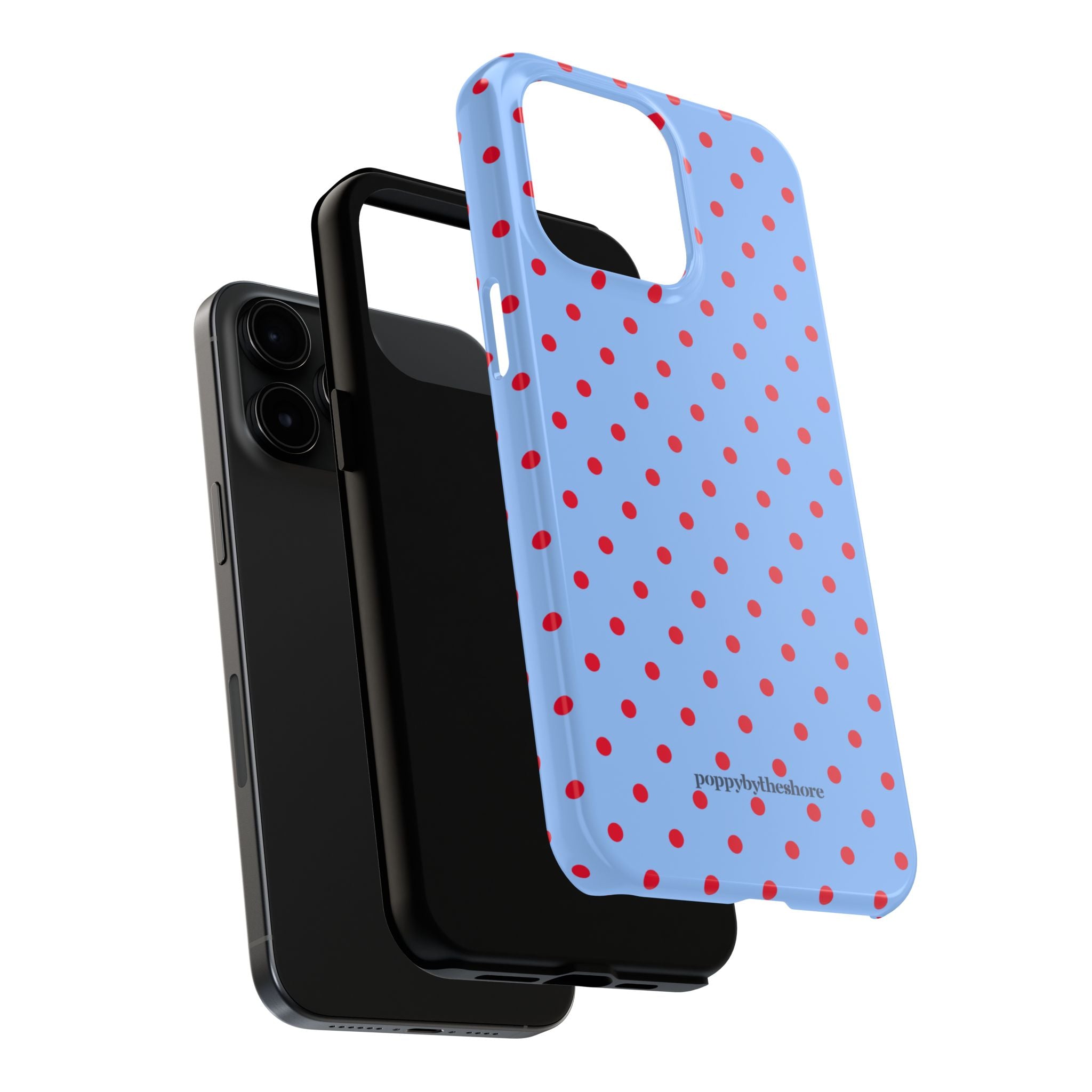 Poppy Blue & Red Polka Dot Phone Case