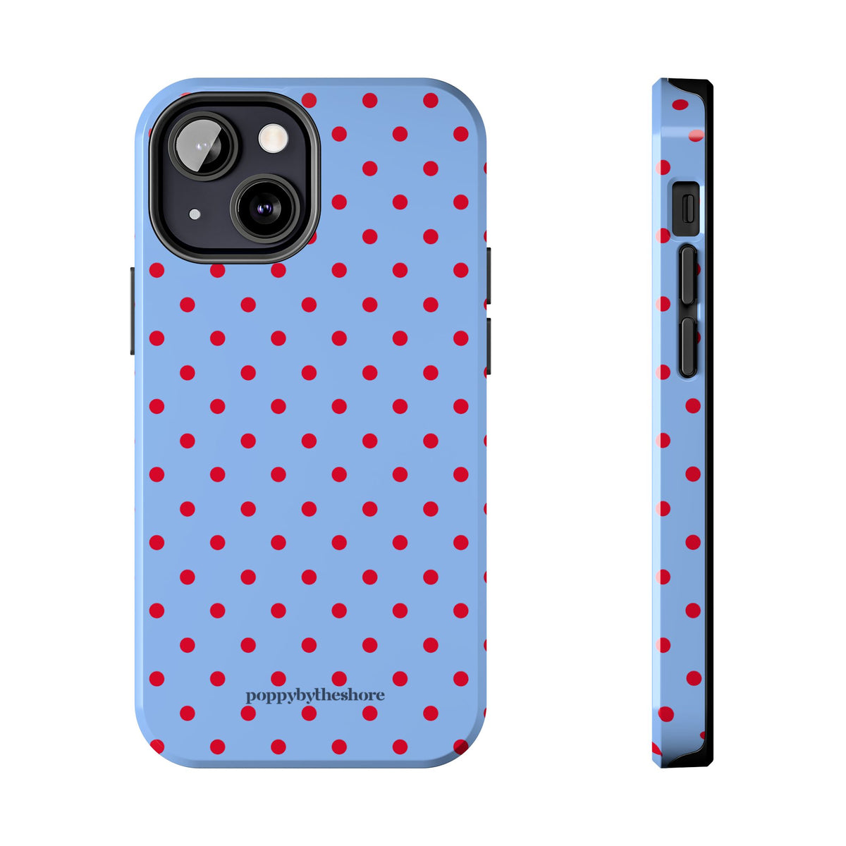 Poppy Blue & Red Polka Dot Phone Case