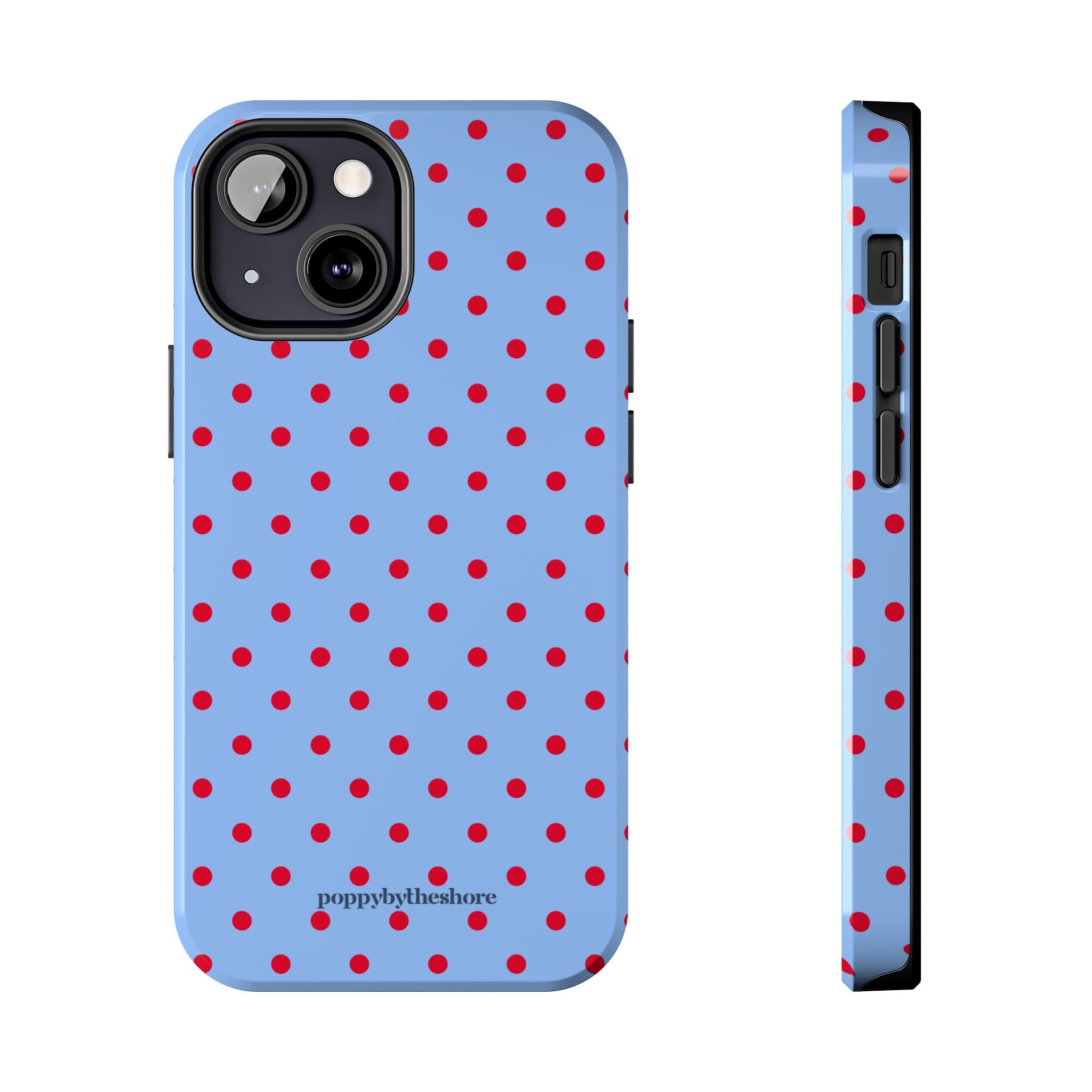 Poppy Blue & Red Polka Dot Phone Case