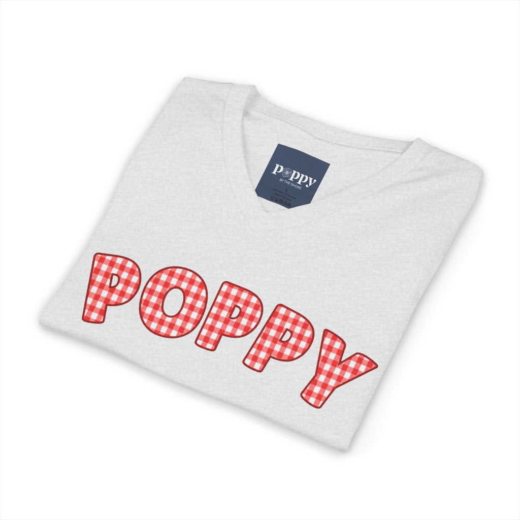 Poppy Gingham V-Neck Tee