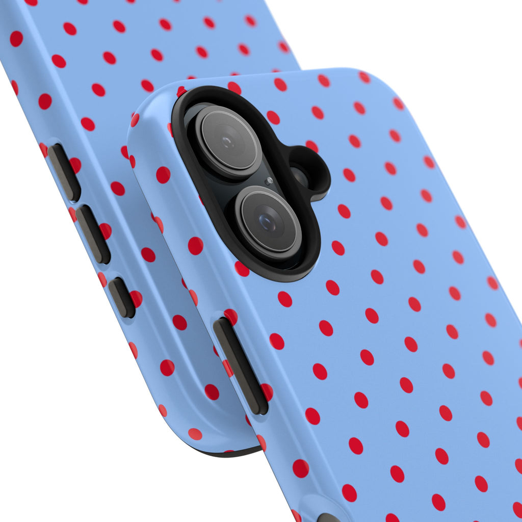 Poppy Blue & Red Polka Dot Phone Case
