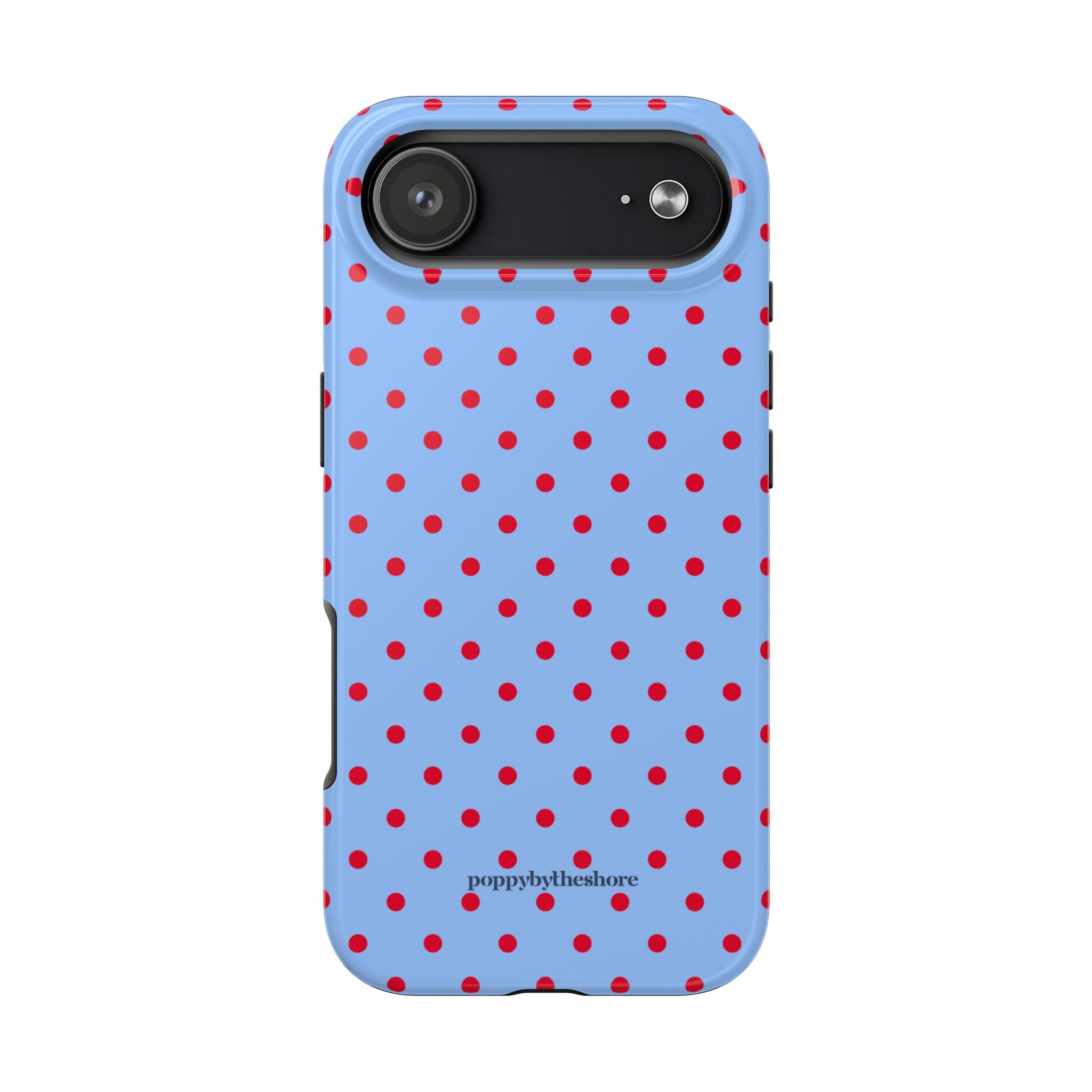 Poppy Blue & Red Polka Dot Phone Case