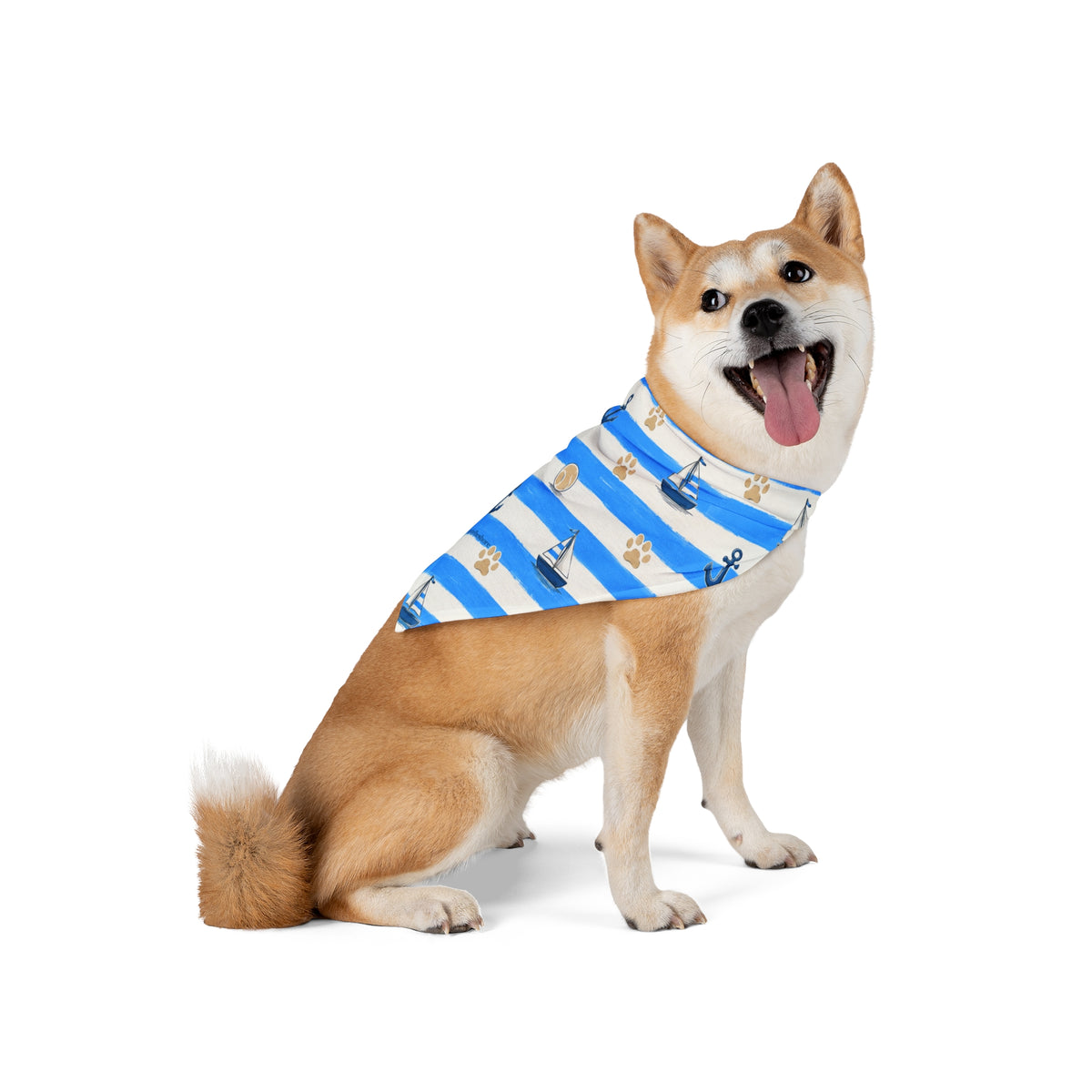 Paws & Stripes Pet Bandana - Blue