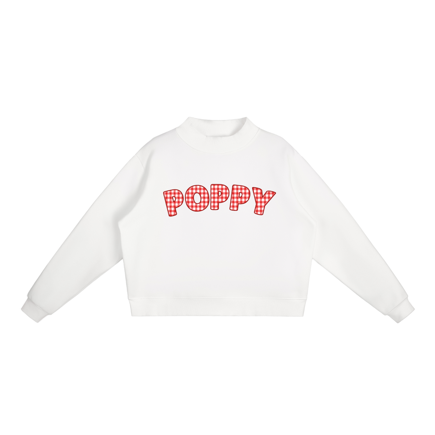 Poppy Gingham Mockneck