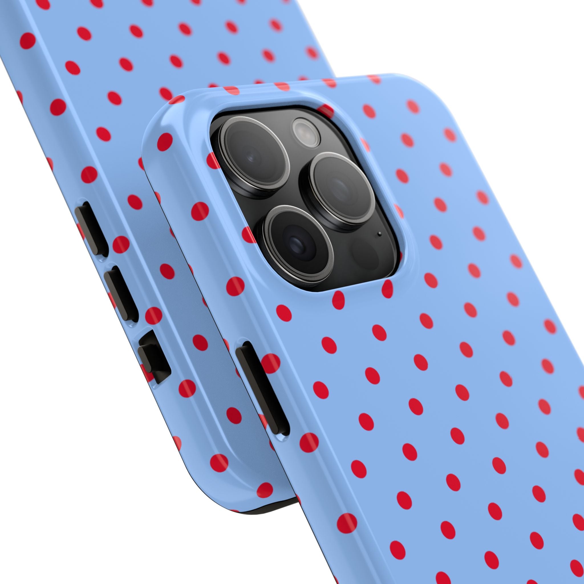 Poppy Blue & Red Polka Dot Phone Case