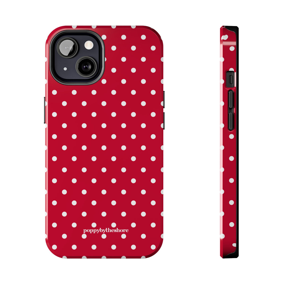 Poppy Red Polka Dot Phone Case