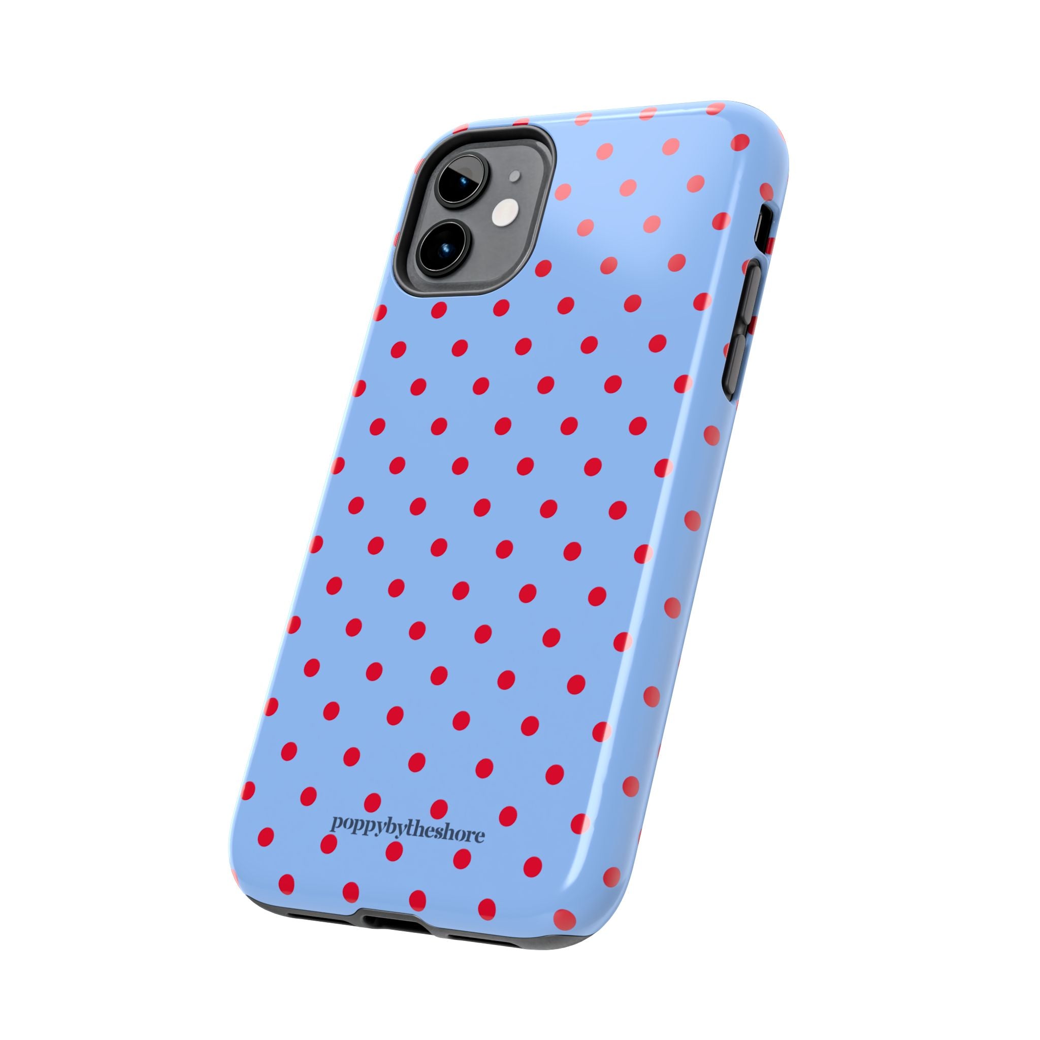 Poppy Blue & Red Polka Dot Phone Case