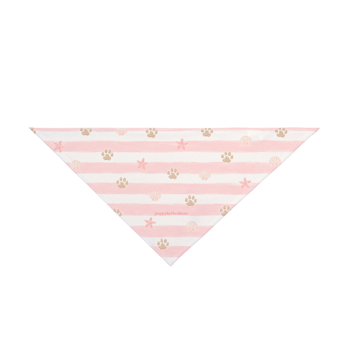 Poppy Paws & Stripes Bandana - Pink