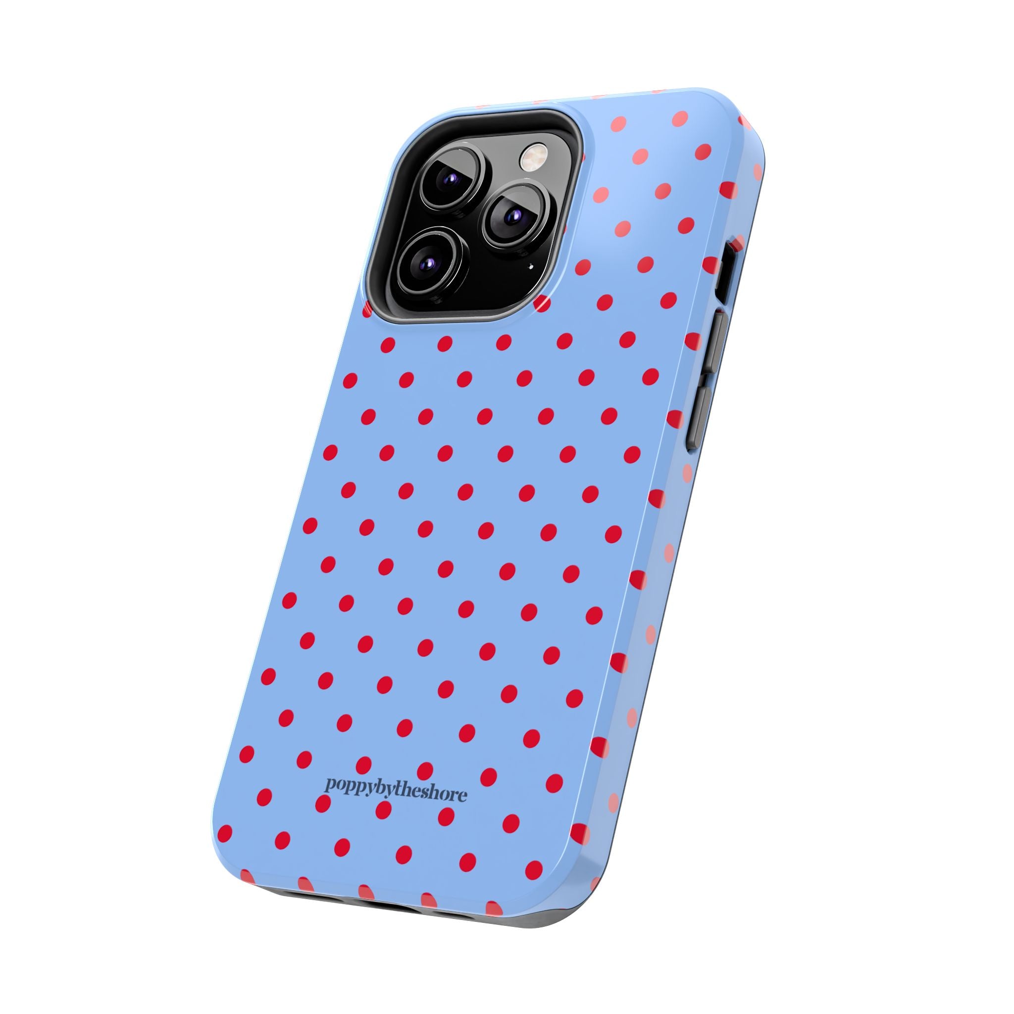 Poppy Blue & Red Polka Dot Phone Case