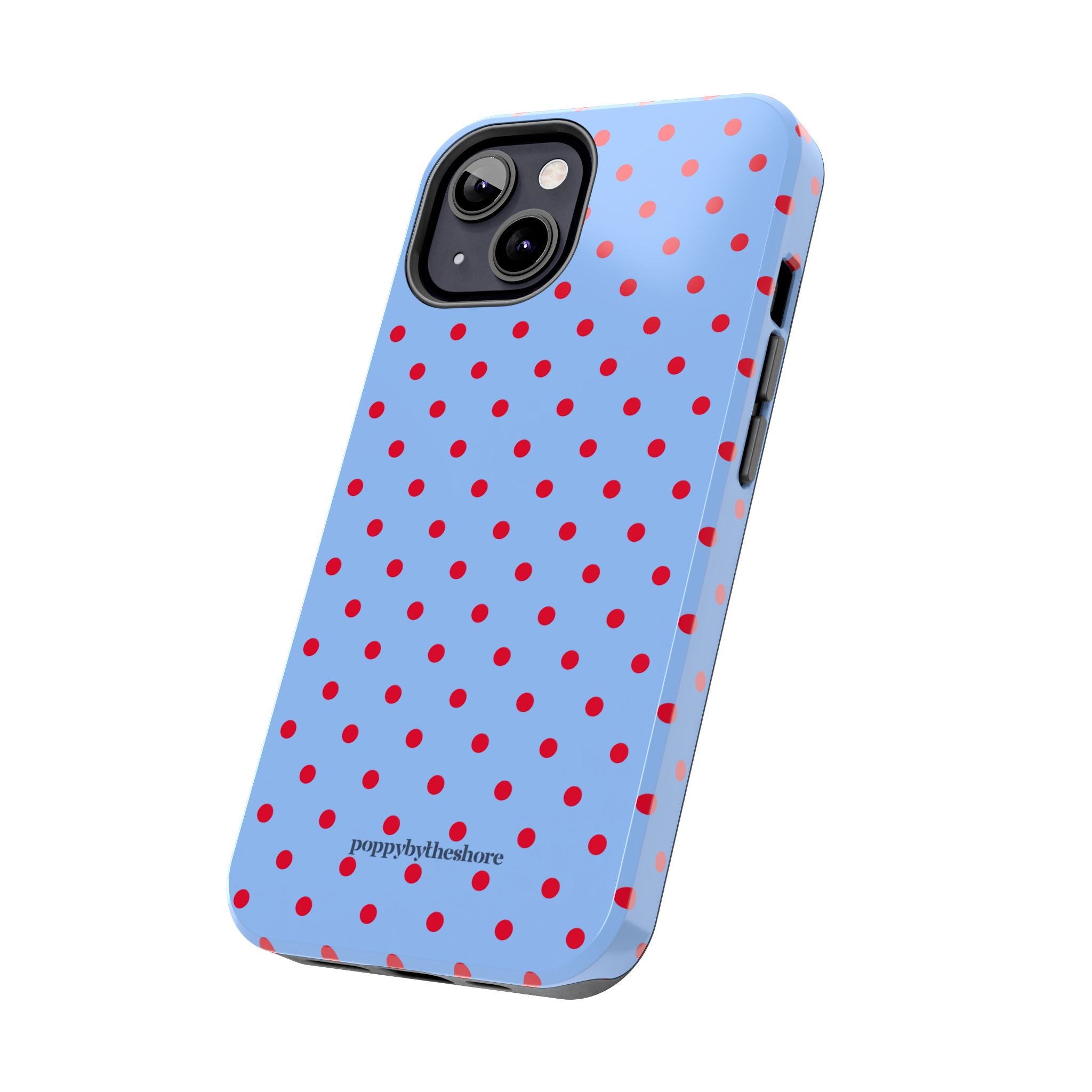 Poppy Blue & Red Polka Dot Phone Case