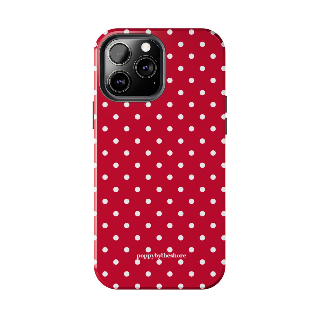 Poppy Red Polka Dot Phone Case
