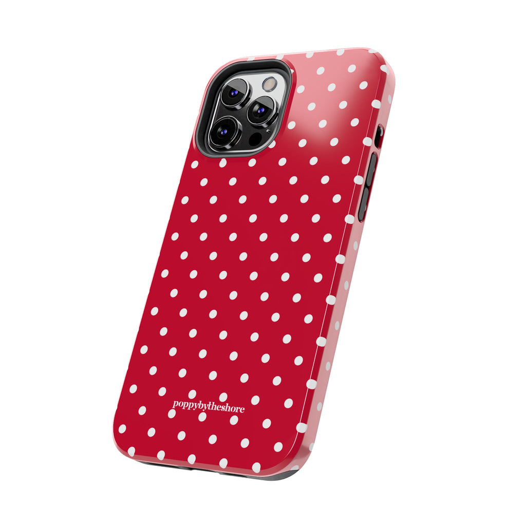 Poppy Red Polka Dot Phone Case