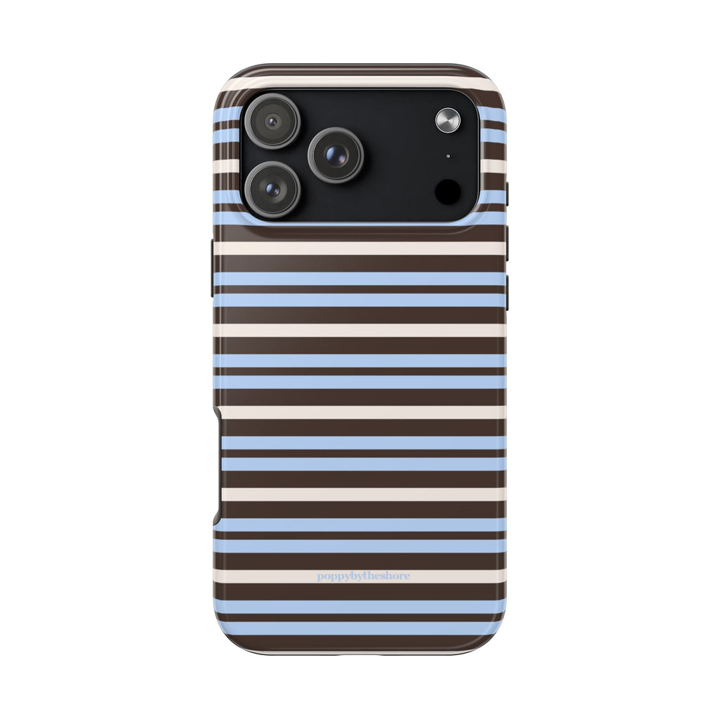 Coastal Cocoa Striped Phone Case