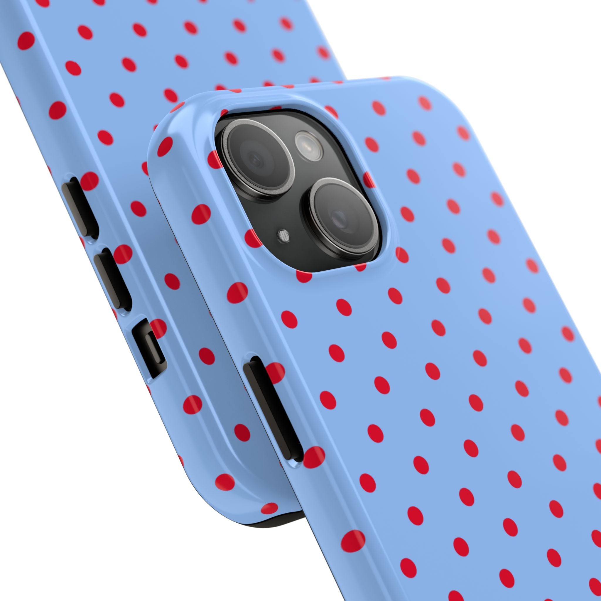 Poppy Blue & Red Polka Dot Phone Case