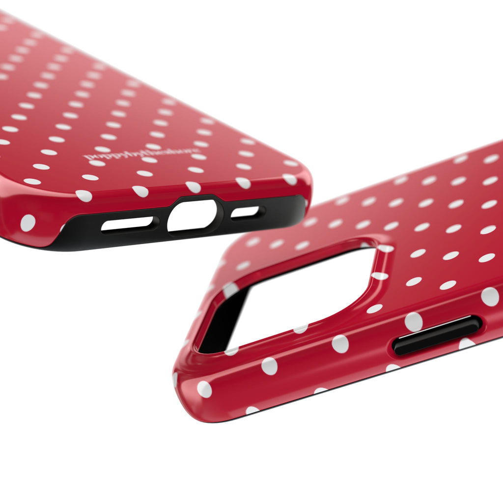 Poppy Red Polka Dot Phone Case