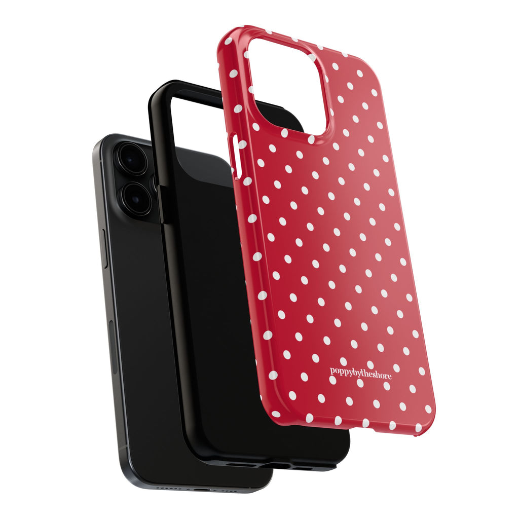 Poppy Red Polka Dot Phone Case