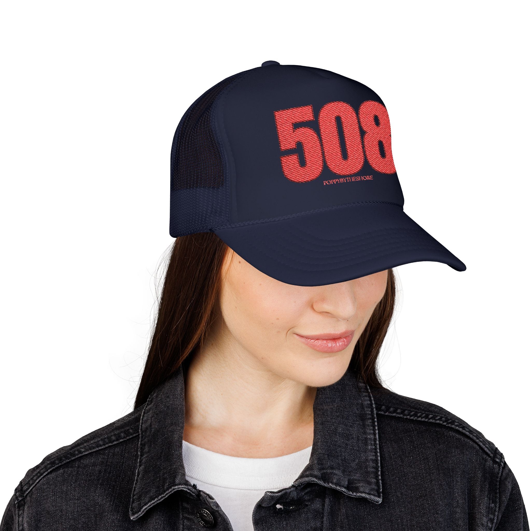 MDW Poppy 508 Area Code Foam Trucker Hat