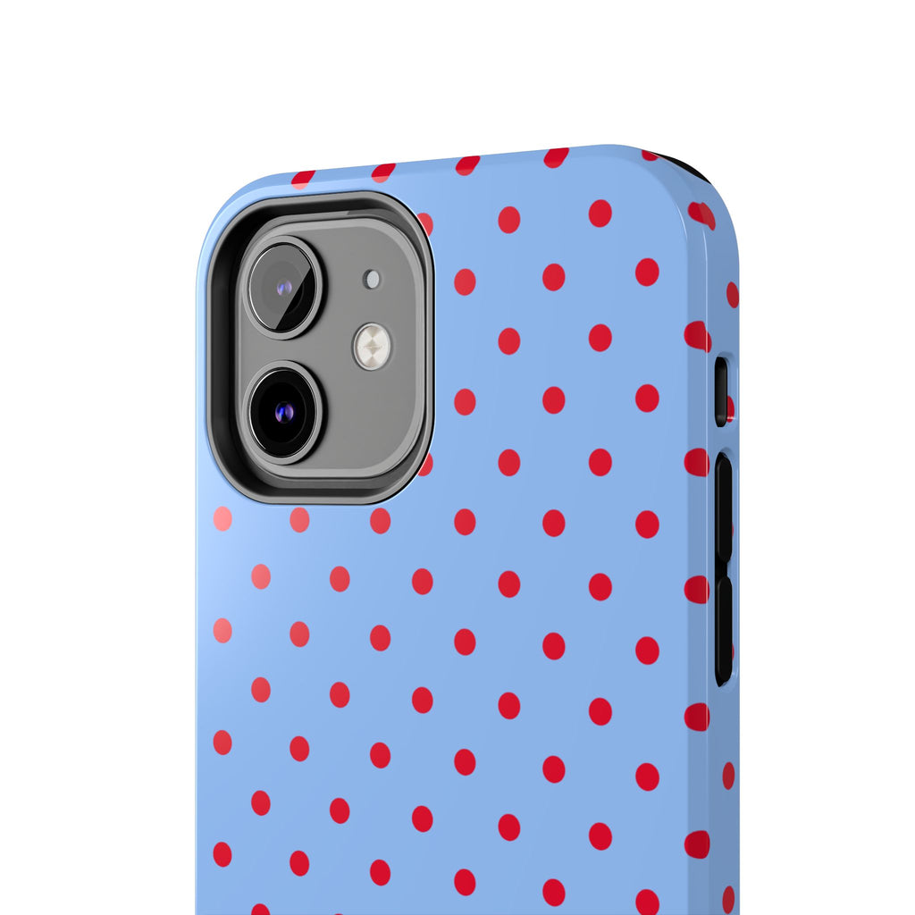 Poppy Blue & Red Polka Dot Phone Case