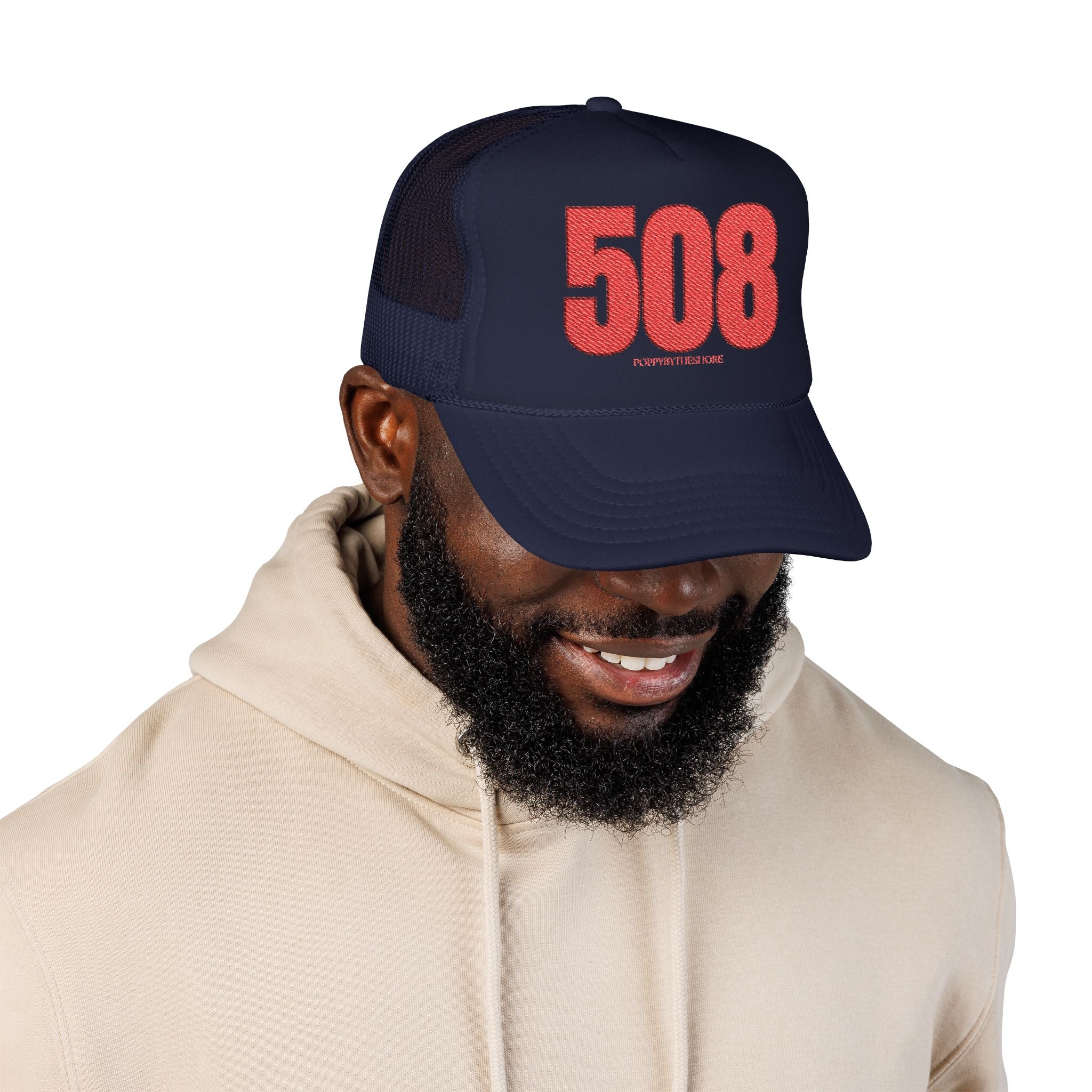 MDW Poppy 508 Area Code Foam Trucker Hat