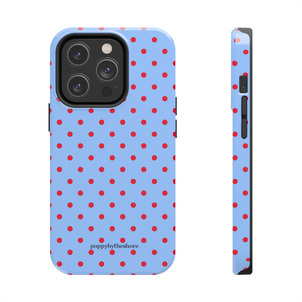 Poppy Blue & Red Polka Dot Phone Case