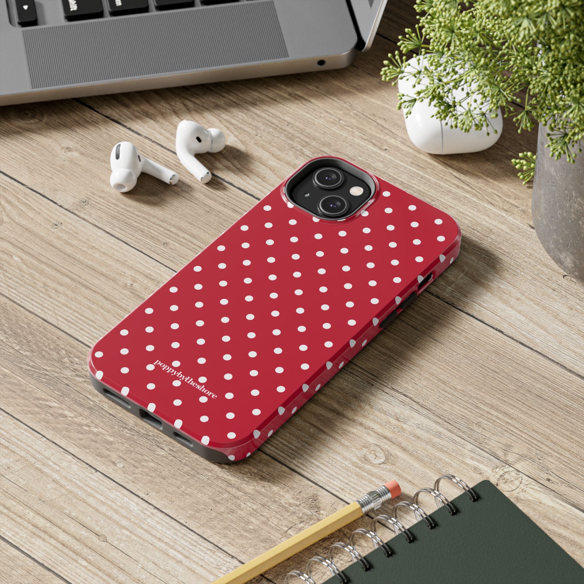 Poppy Red Polka Dot Phone Case