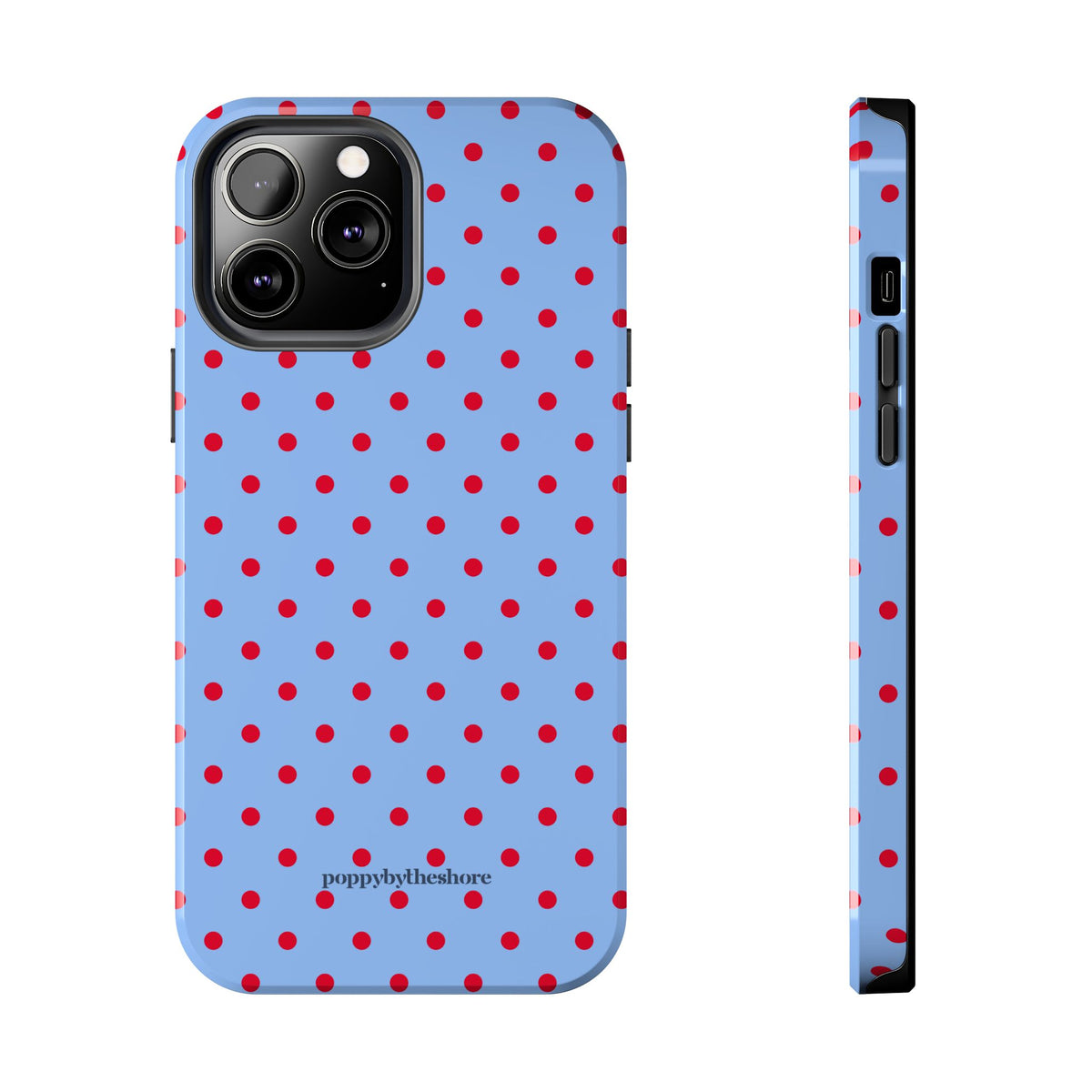 Poppy Blue & Red Polka Dot Phone Case