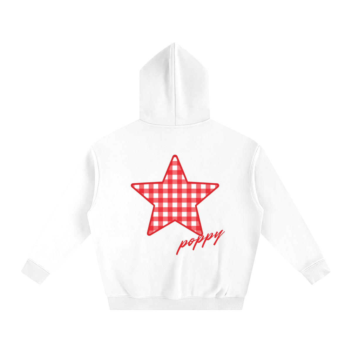 Poppy Gingham Star Hoodie