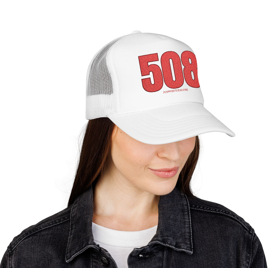 MDW Poppy 508 Area Code Foam Trucker Hat