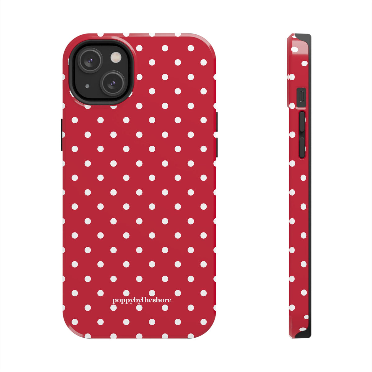 Poppy Red Polka Dot Phone Case