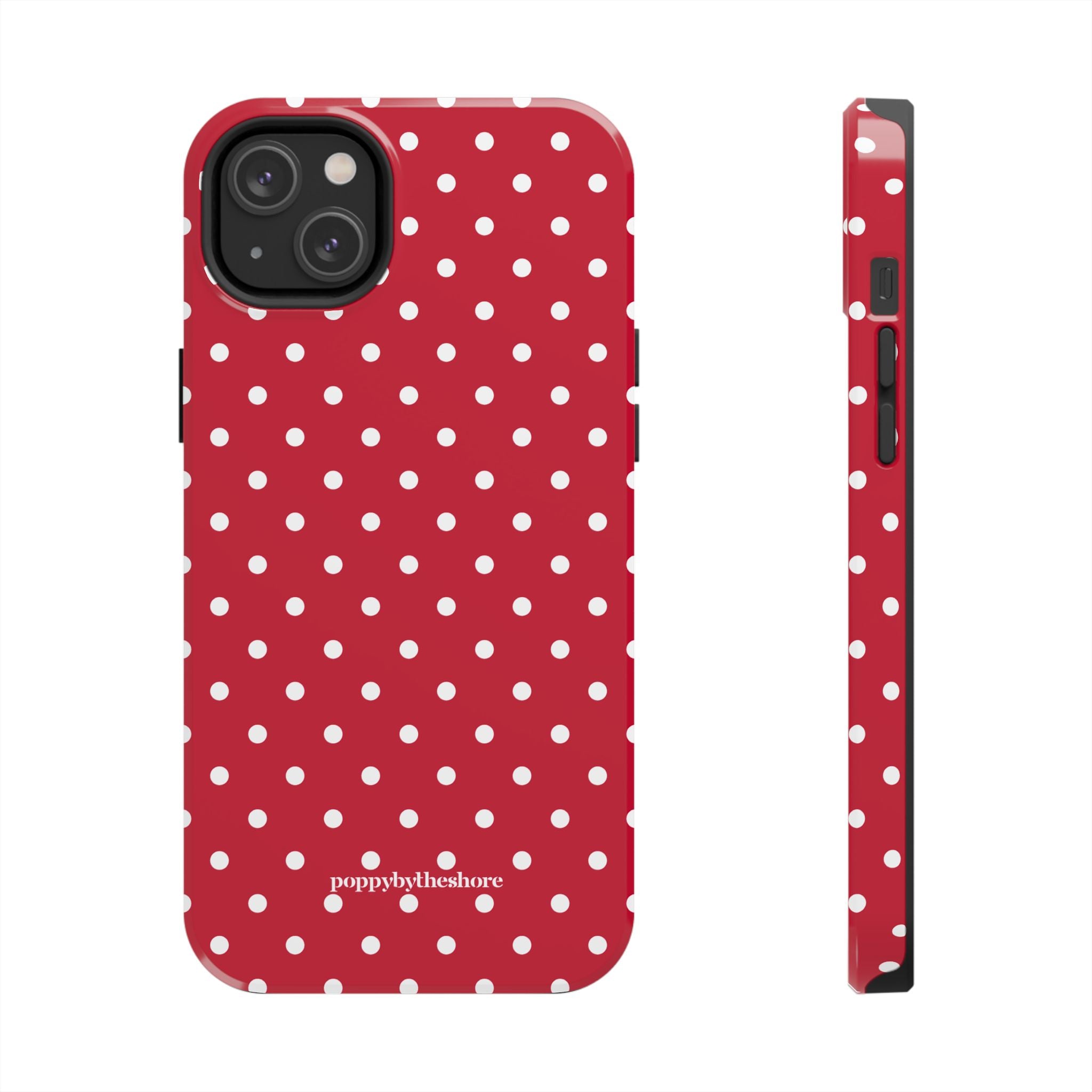 Poppy Red Polka Dot Phone Case