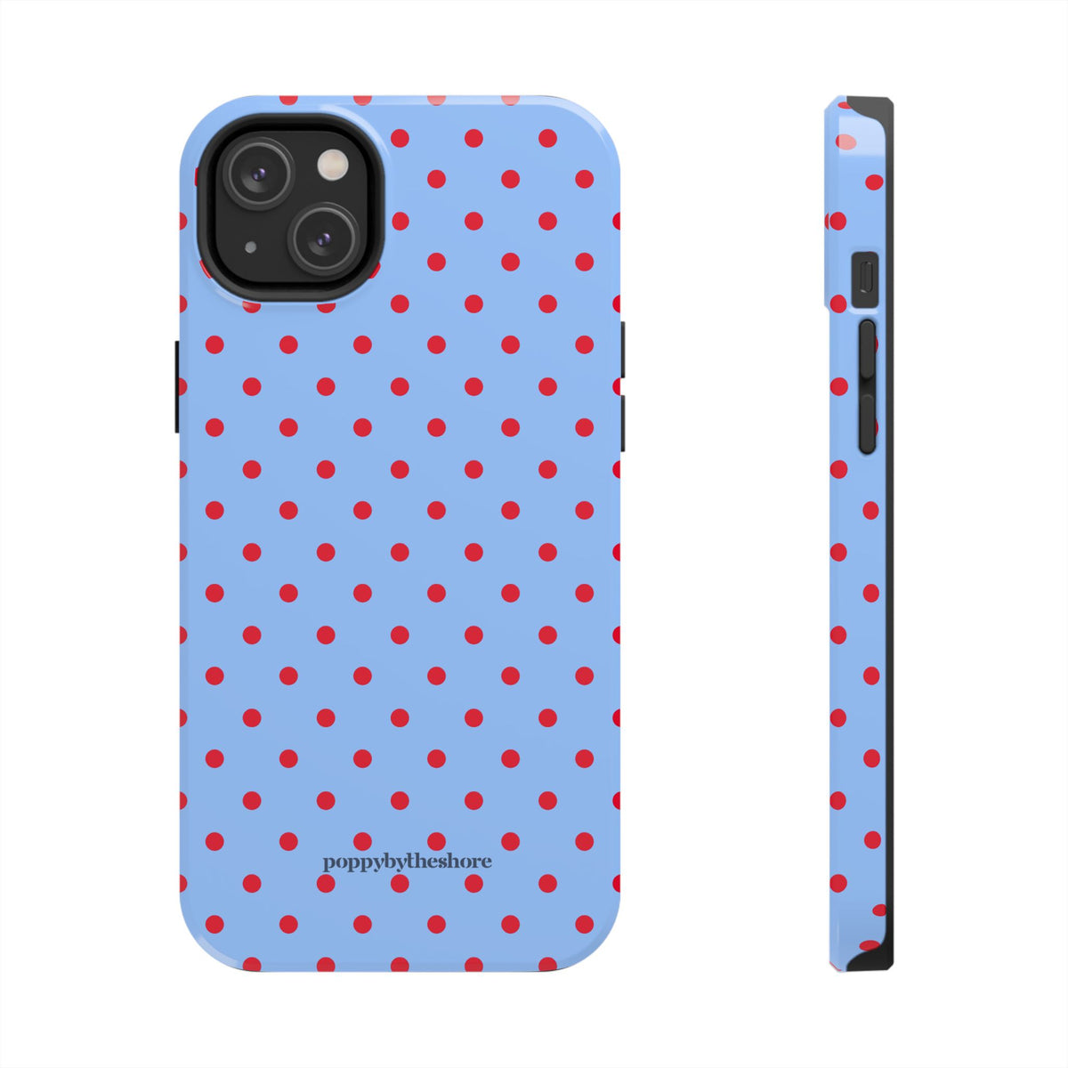 Poppy Blue & Red Polka Dot Phone Case