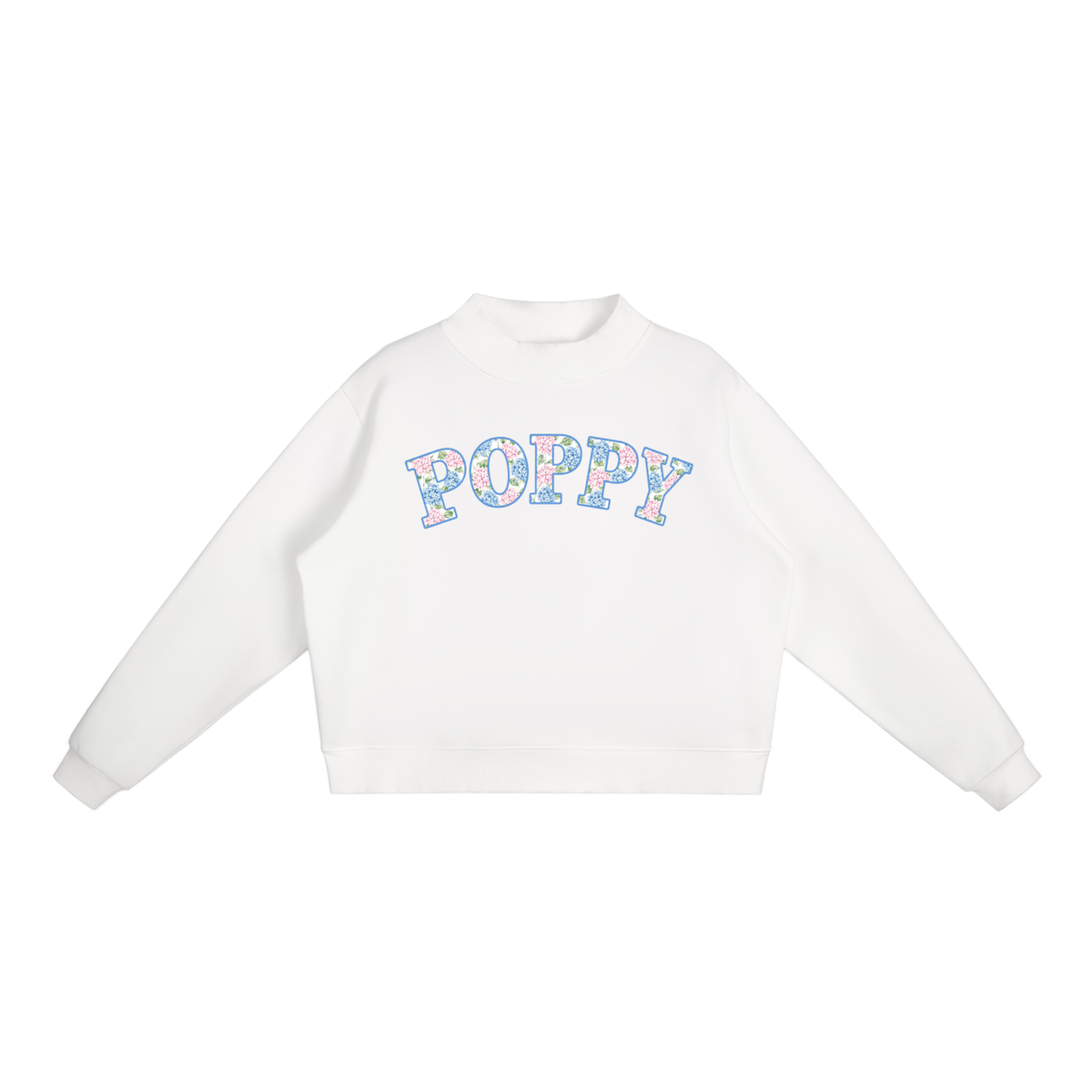 Poppy Hydrangea Mock-Neck Sweatshirt