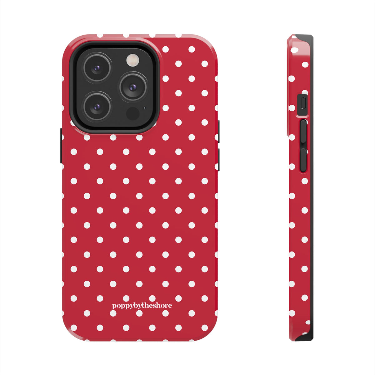 Poppy Red Polka Dot Phone Case
