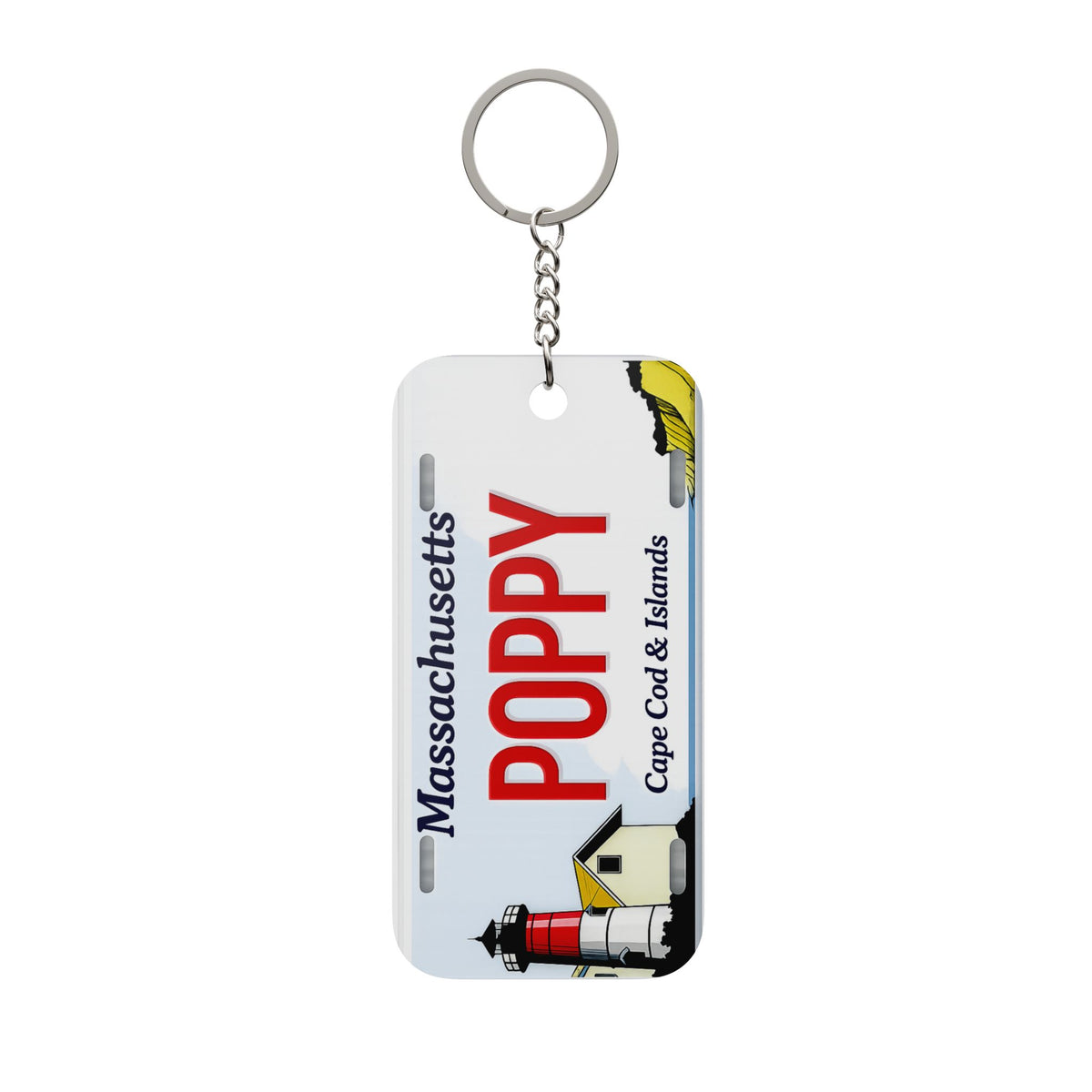 Poppy License Plate Keychain