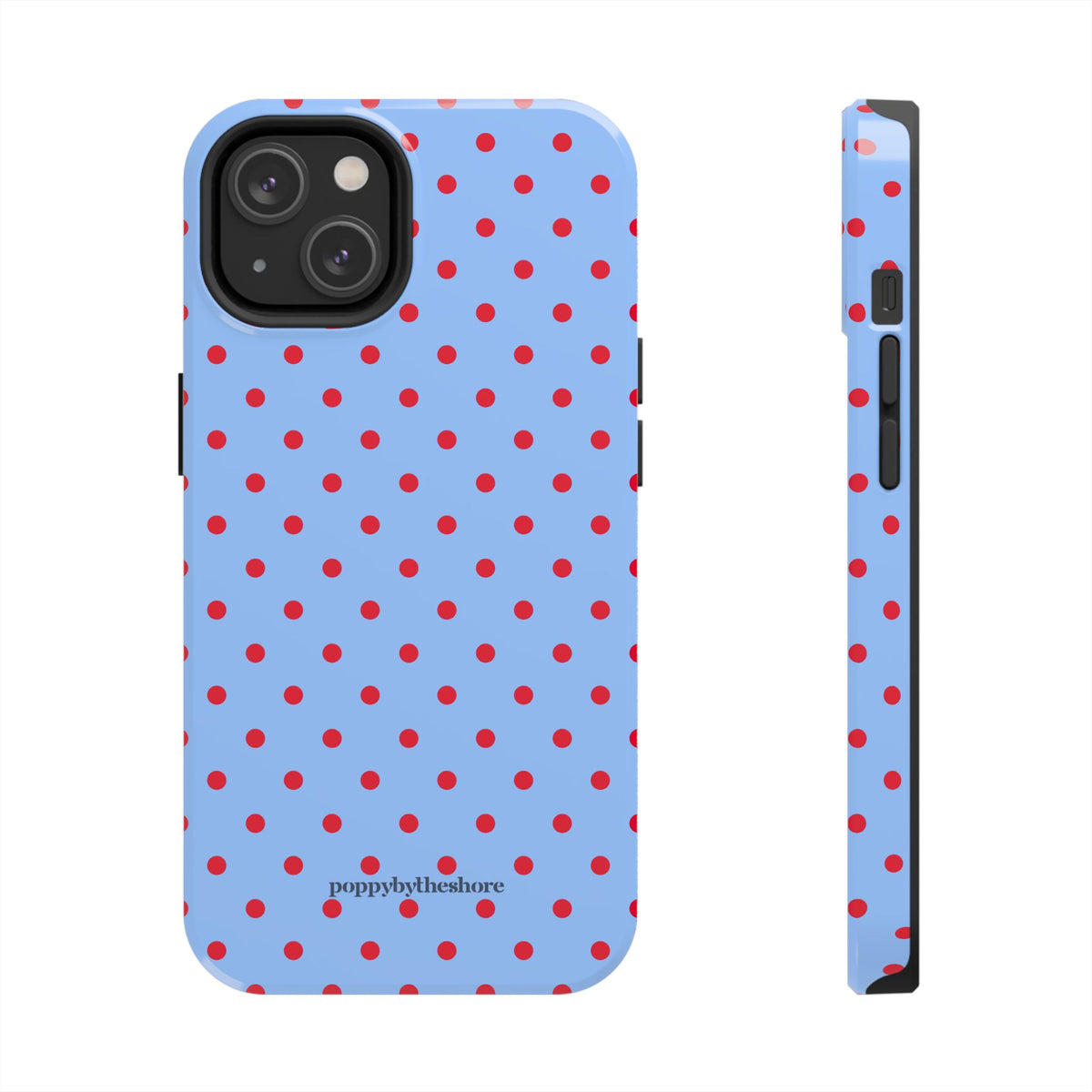 Poppy Blue & Red Polka Dot Phone Case