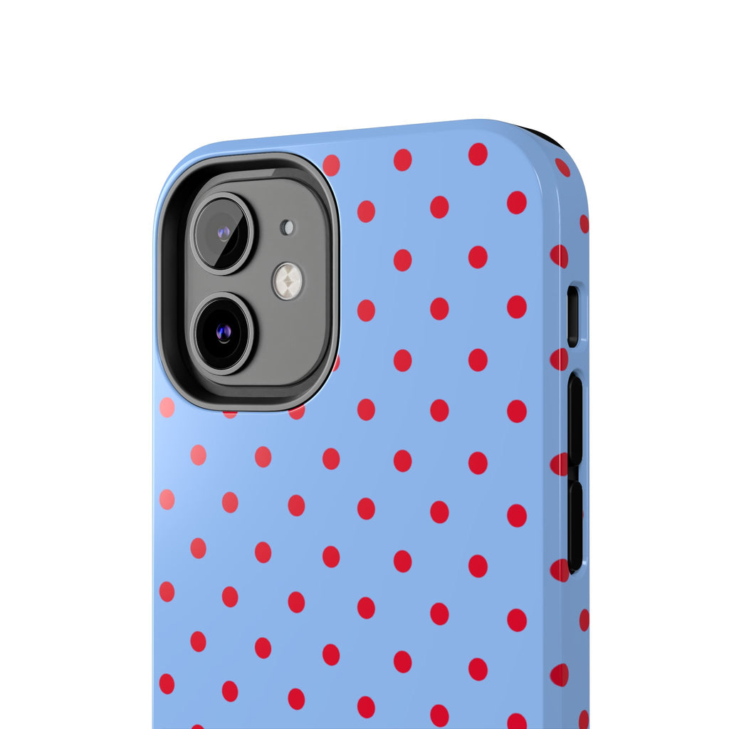 Poppy Blue & Red Polka Dot Phone Case