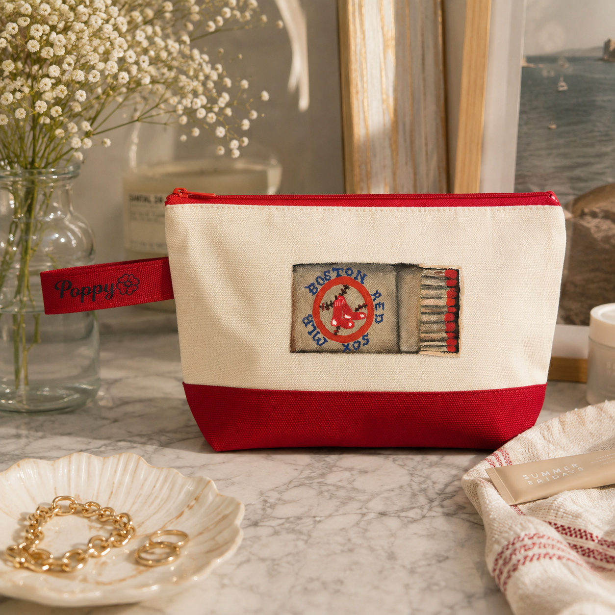 Poppy Hand Painted Matchbox Bag